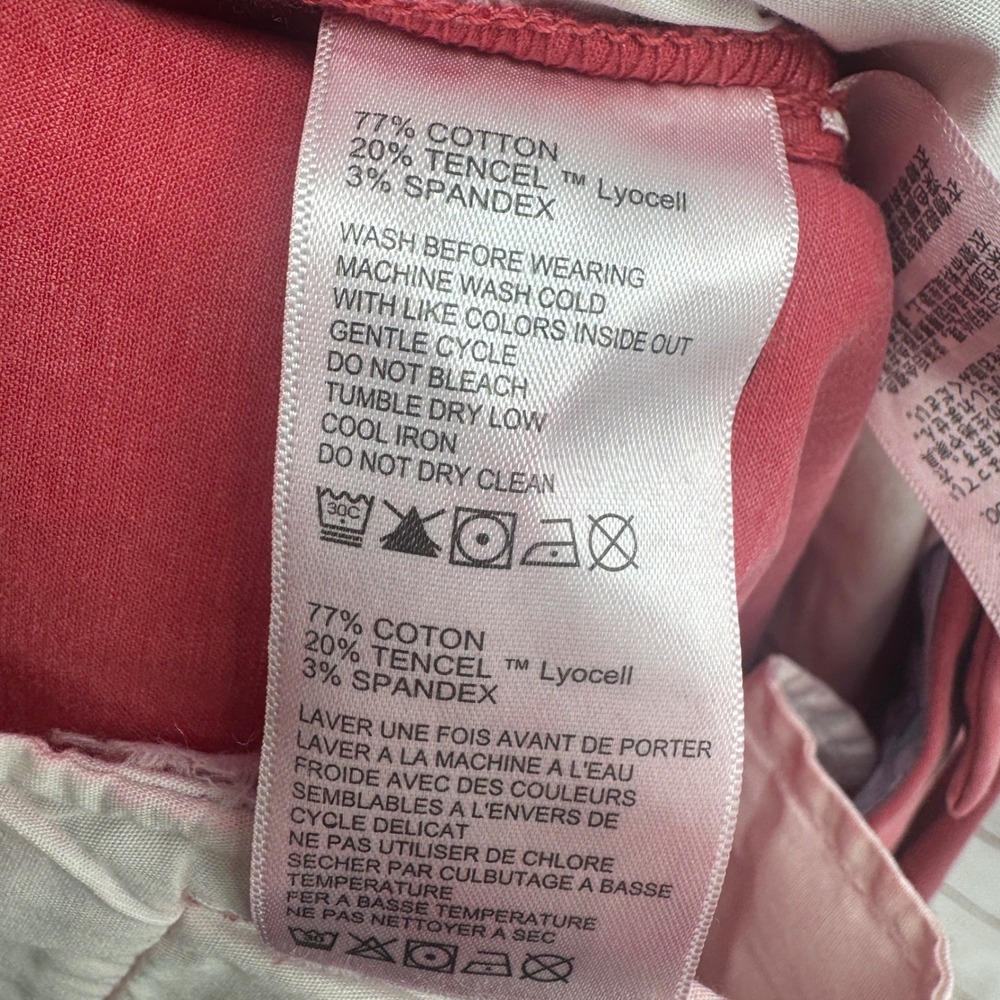 Tommy Bahama Pants Mens Size 42x30 Flat Front Chino Faded Red Pink Straight Leg - Picture 10 of 12